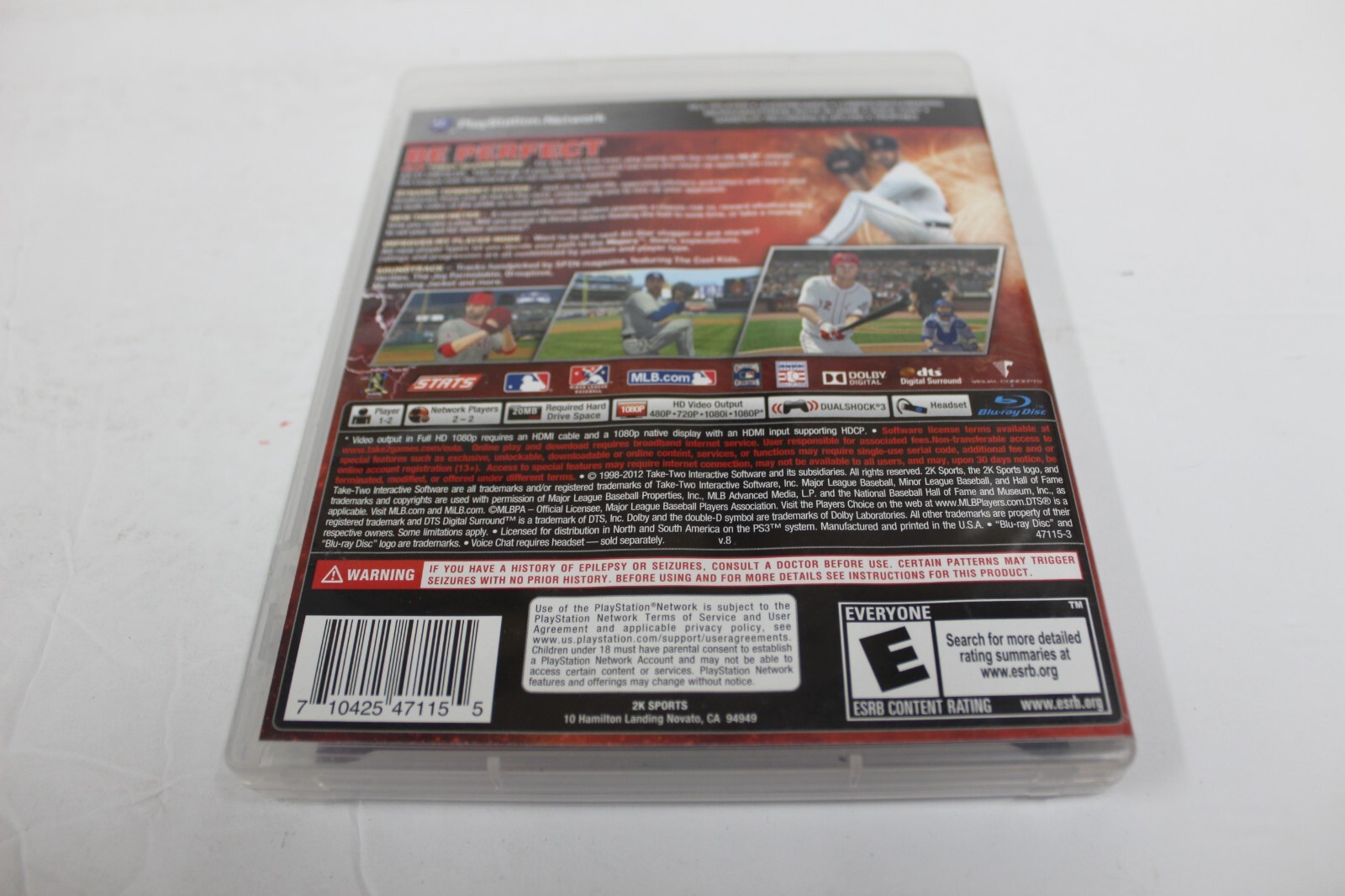 Major League Baseball 2K12 (PS3, 2012) CIB