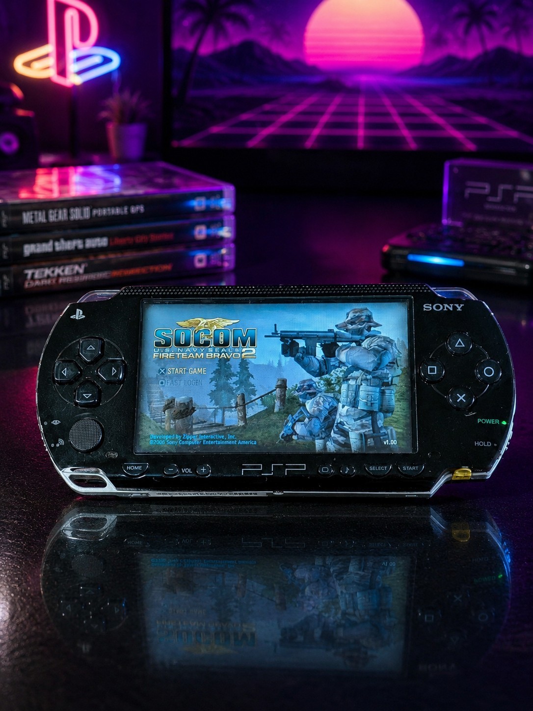 Sony PSP-1000 PlayStation Portable Black CIB 64GB Upgraded Firmware Tested