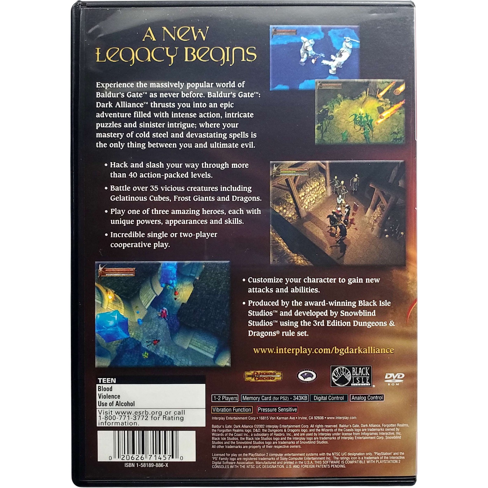 Baldur’s Gate Dark Alliance Greatest Hits – Sony Playstation 2 Pristine