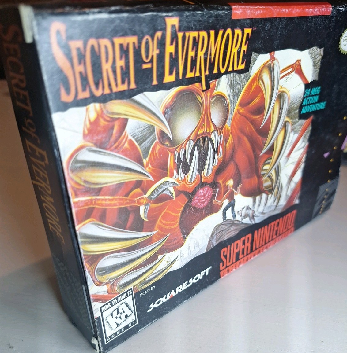 Secret of Evermore SNES 1995 Complete in Box with Poster & Instruction Guide