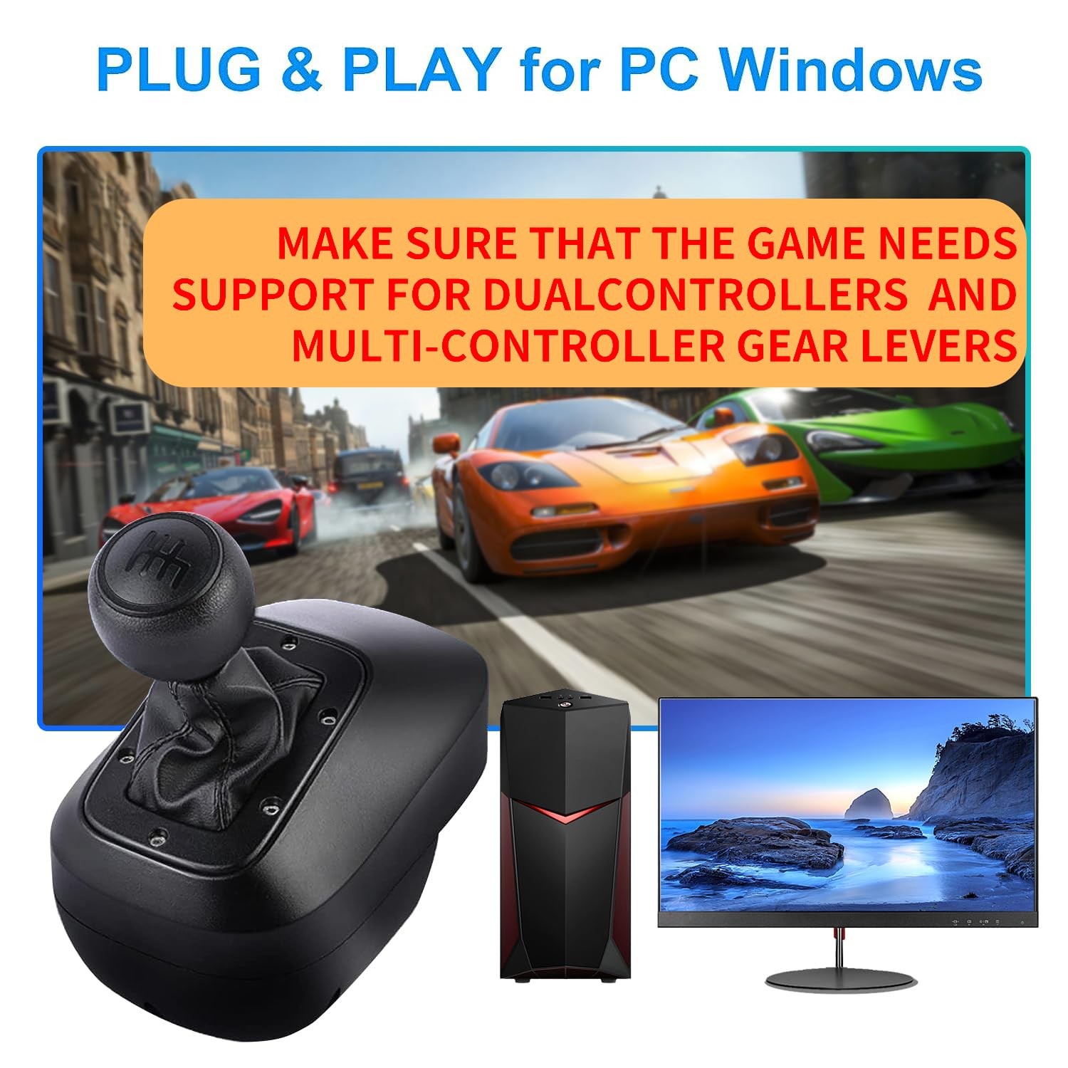 PC USB Simulator Gear Shifter with Reverse Racing Games For G29 G27 G25 G920