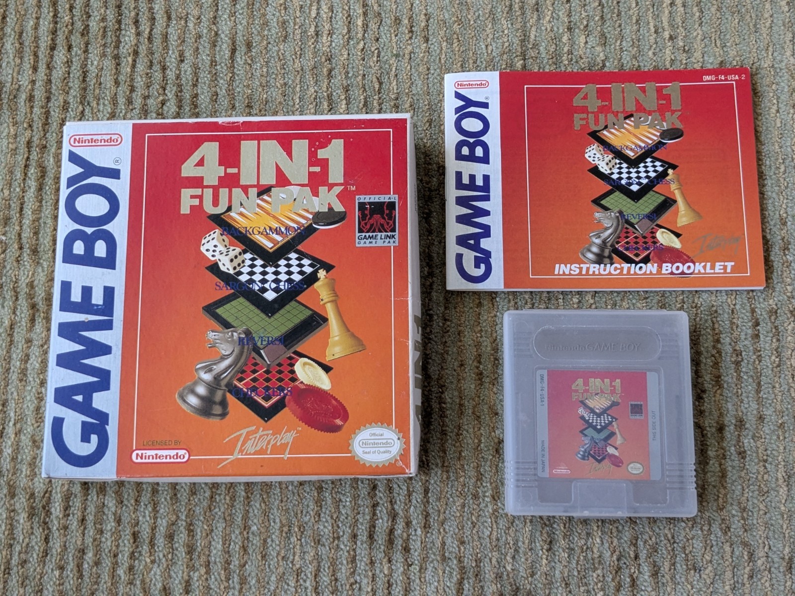 4-in-1 Fun Pak & Volume II Nintendo Game Boy GameBoy Complete CIB Tested Working