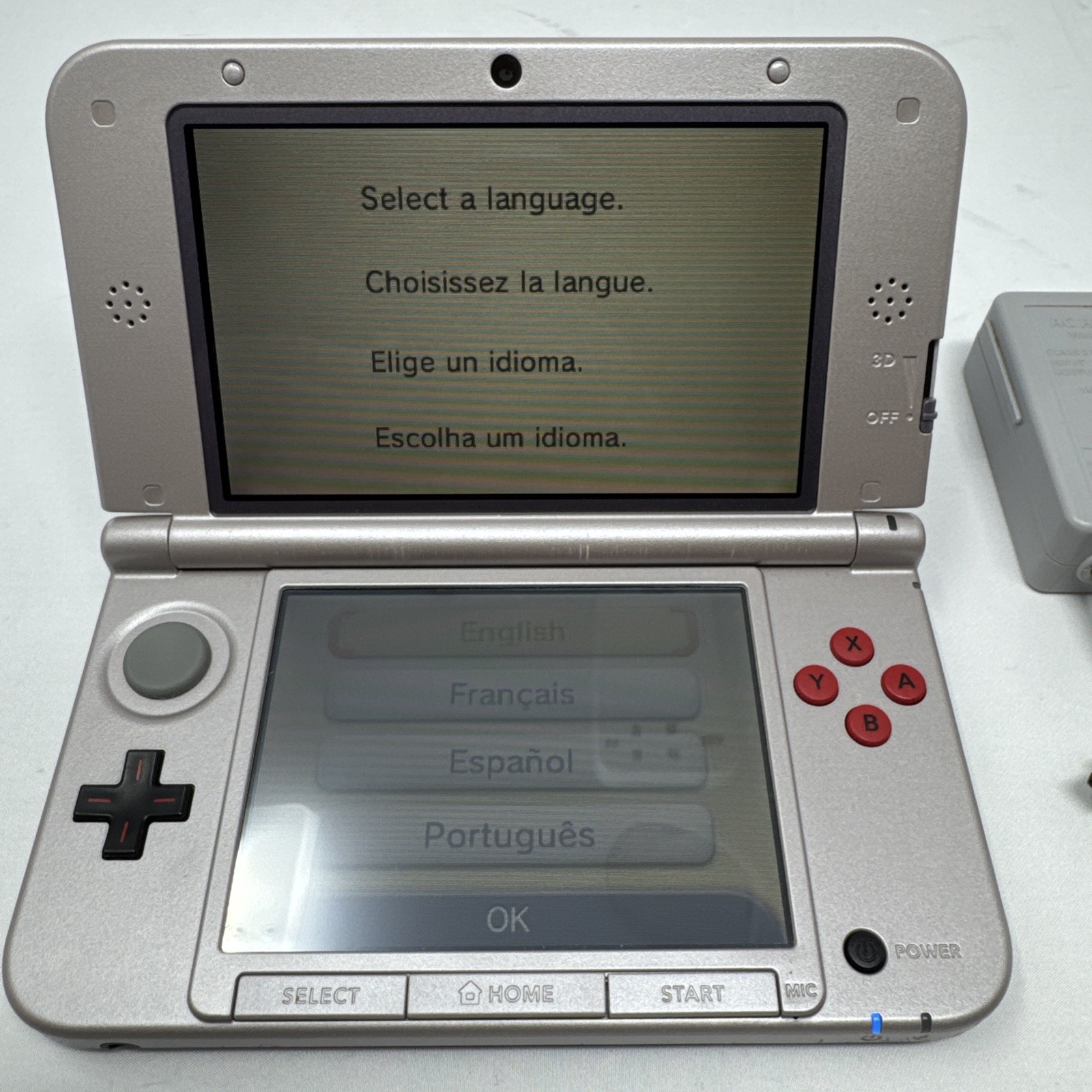 Nintendo 3DS XL NES Edition Handheld Console w/ Stylus + OEM Charger – Tested