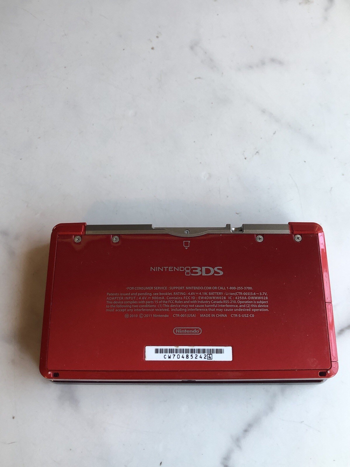 For Parts Not Working Nintendo 3DS Flame Red Handheld Console Original As is