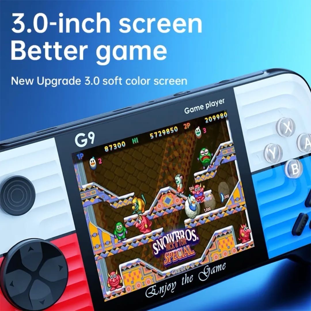 G9 Handheld Game Console 3.0” Screen Red Blue White Black USB-C AV 666 games
