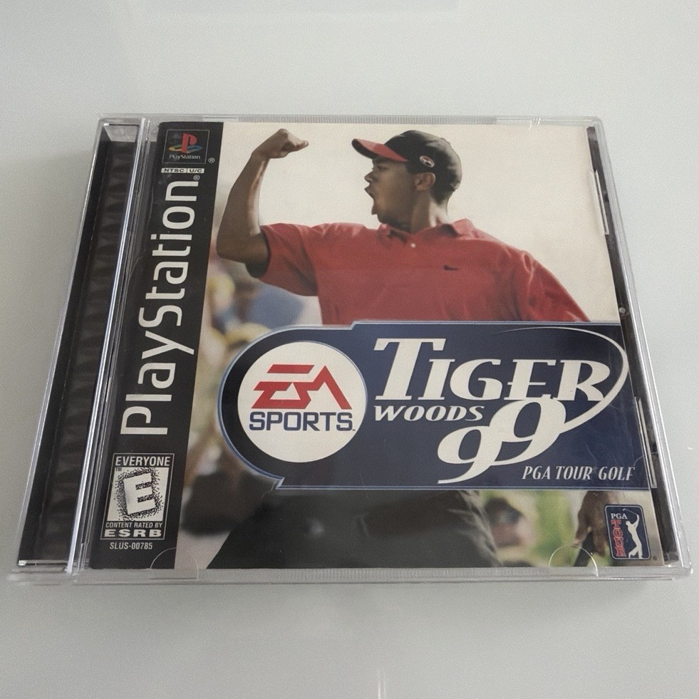 Tiger Woods 99 PGA Tour Golf Sony PlayStation 1 Ps1 Rated E EA Sports