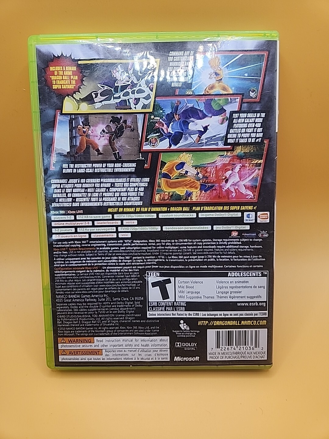 Dragon Ball Raging Blast 2 Microsoft Xbox 360 Case & Manual ONLY