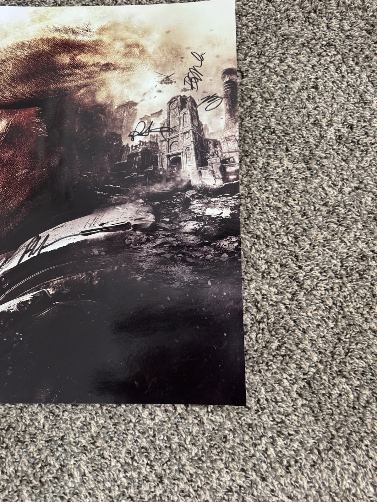 Gears Of War Marcus Fenix Signed Glossy Poster SDCC 2015 SIGNED RARE