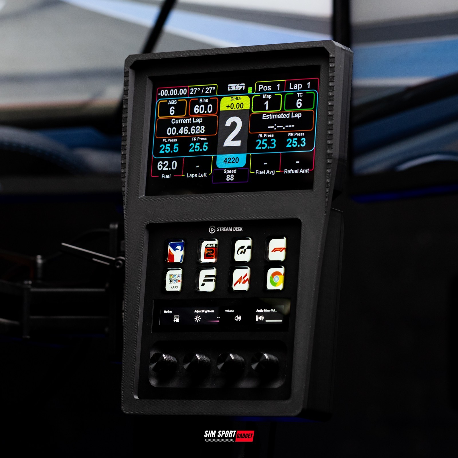 6.8 Inch Touchscreen Stream Deck Plus Combo Racing Dashboard for Sim Racing Rig