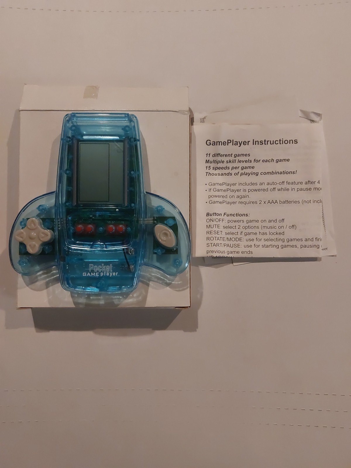 Portable BLUE Pocket Hand Held Electronic Video Game Player 11 Games