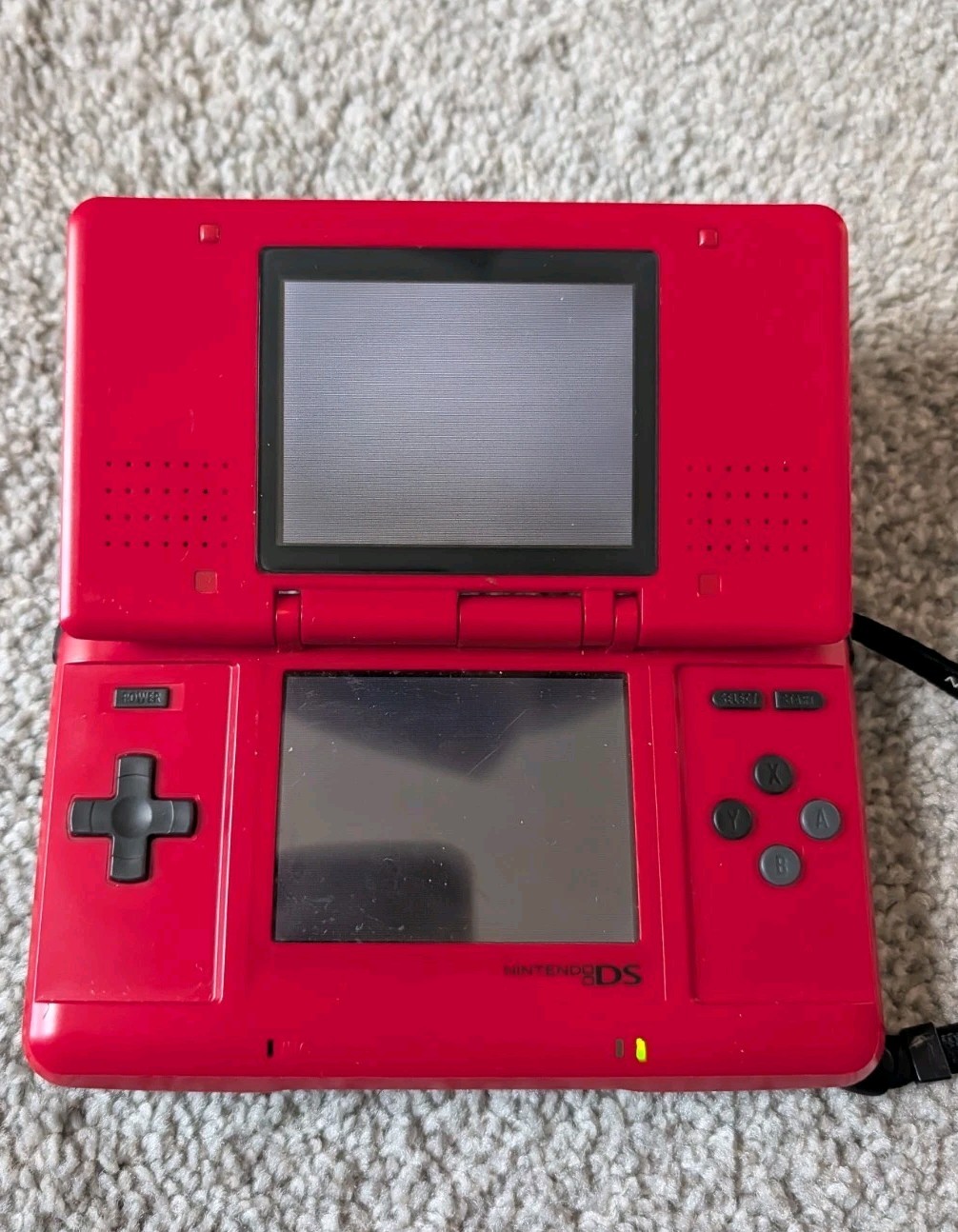Nintendo DS Red/Black Tested And Working With Carrying Case, No Charger/ Stylus