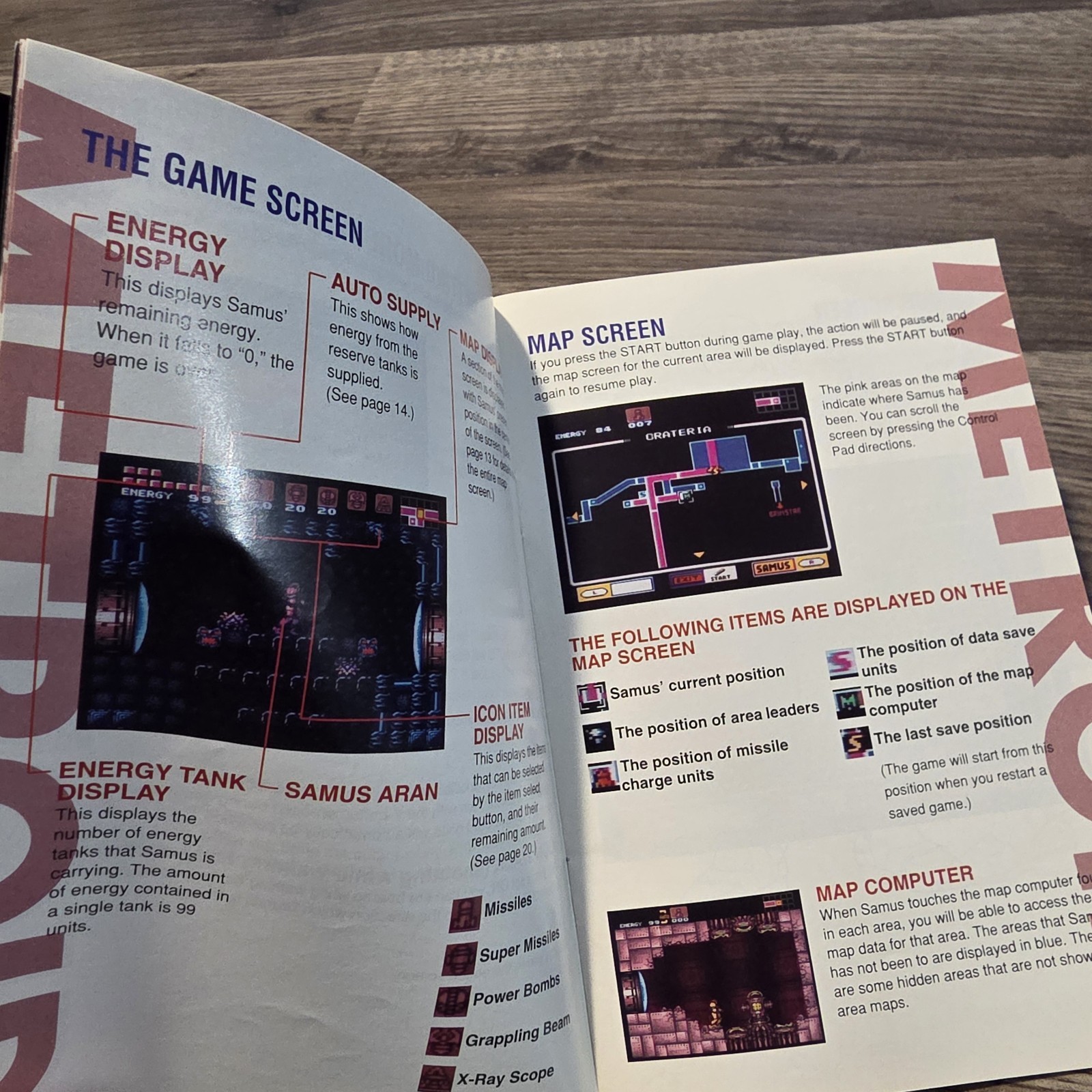 SNES Super Nintendo Super Metroid Instruction Booklet Manual Authentic Original
