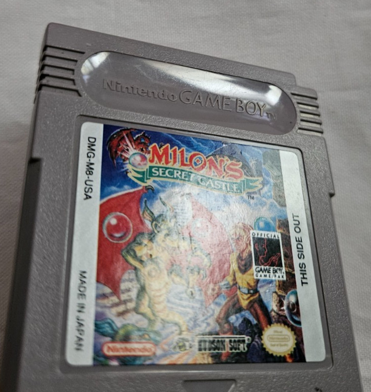 Milon’s Secret Castle Cartridge Only Authentic Nintendo Gameboy DMG-M8-USA 1992