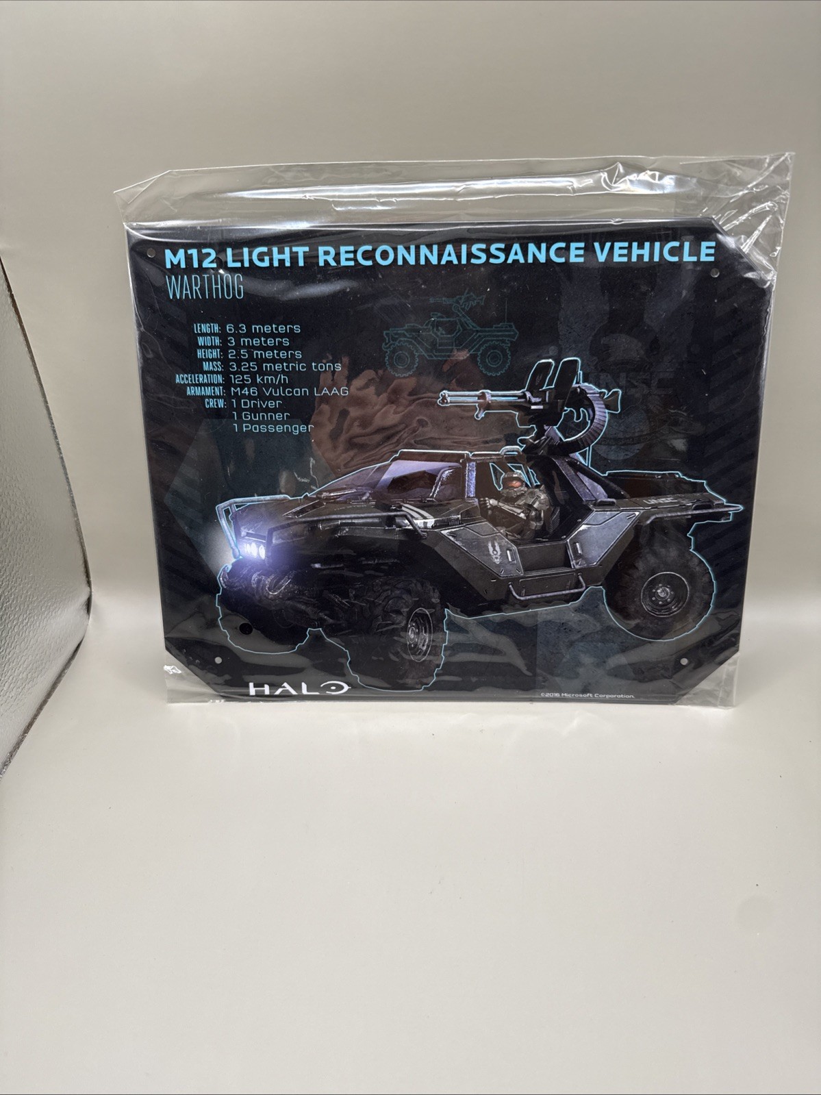 Halo Warthog Specs Tin Sign 8×10” M12 Light Reconnaissance Vehicle