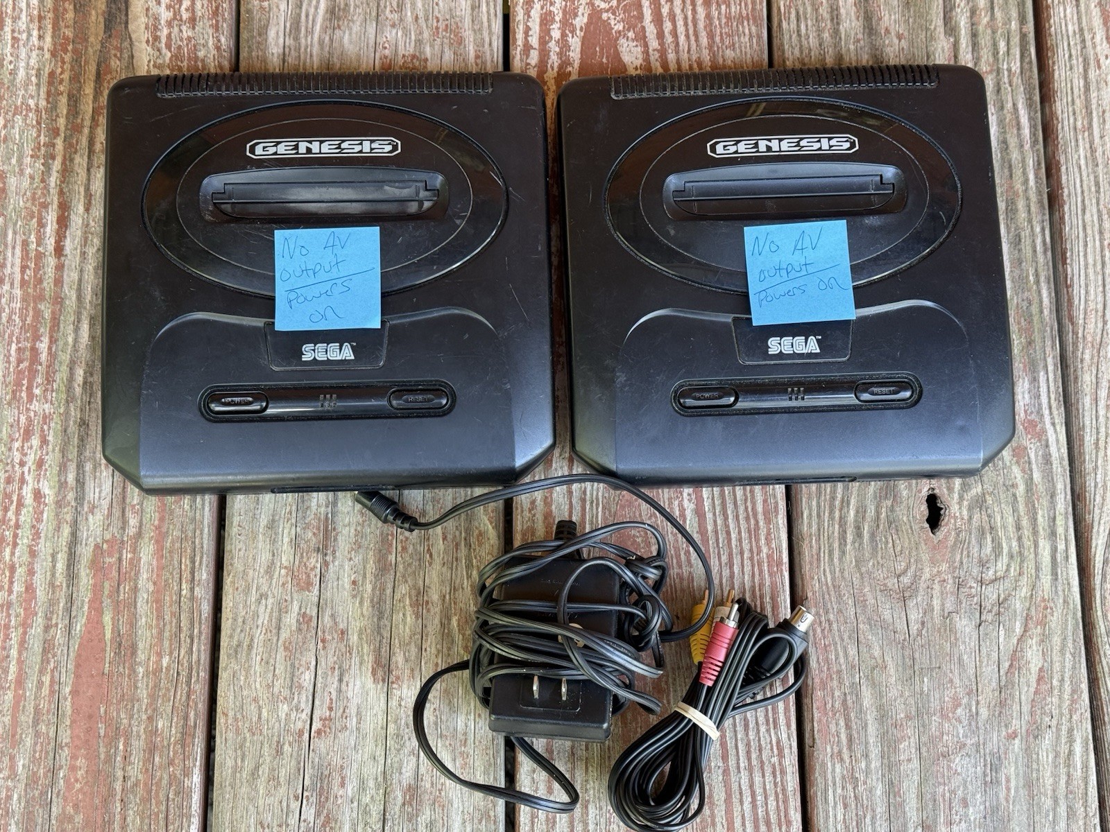 SEGA Genesis Console Lot (2) Model 2 MK-1631 For Parts Or Repair Both Power On