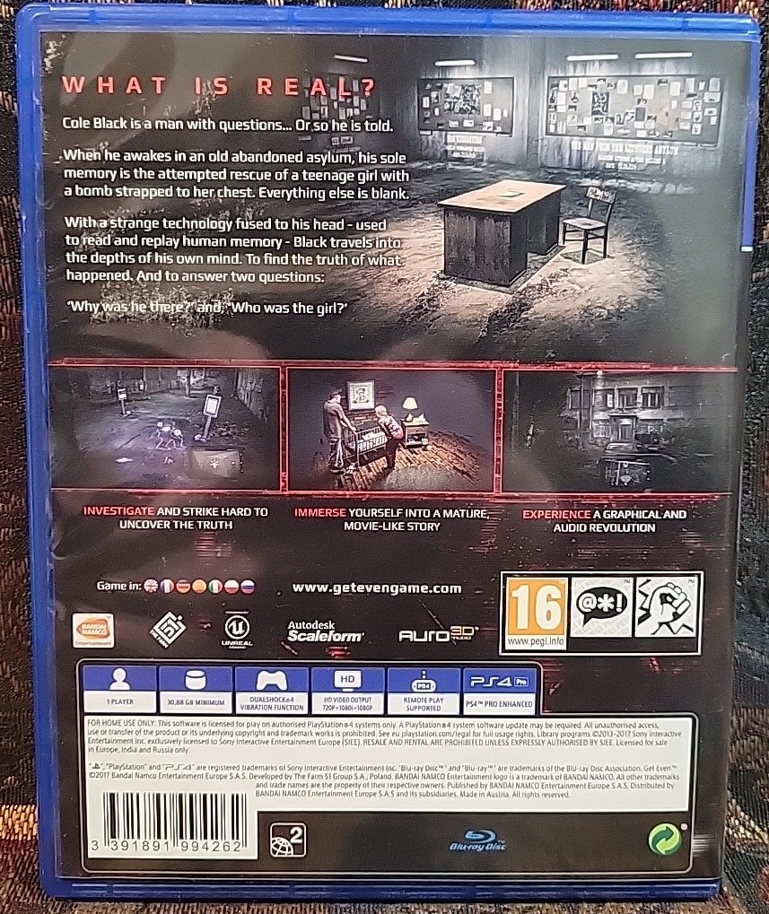 GET EVEN Sony PS4 FREE REGION English CIB
