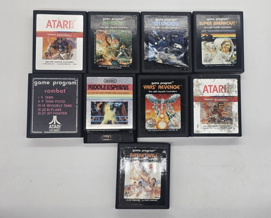 Atari & Mattel Mixed Lot Game Cartridges – Sports & Shooter Games