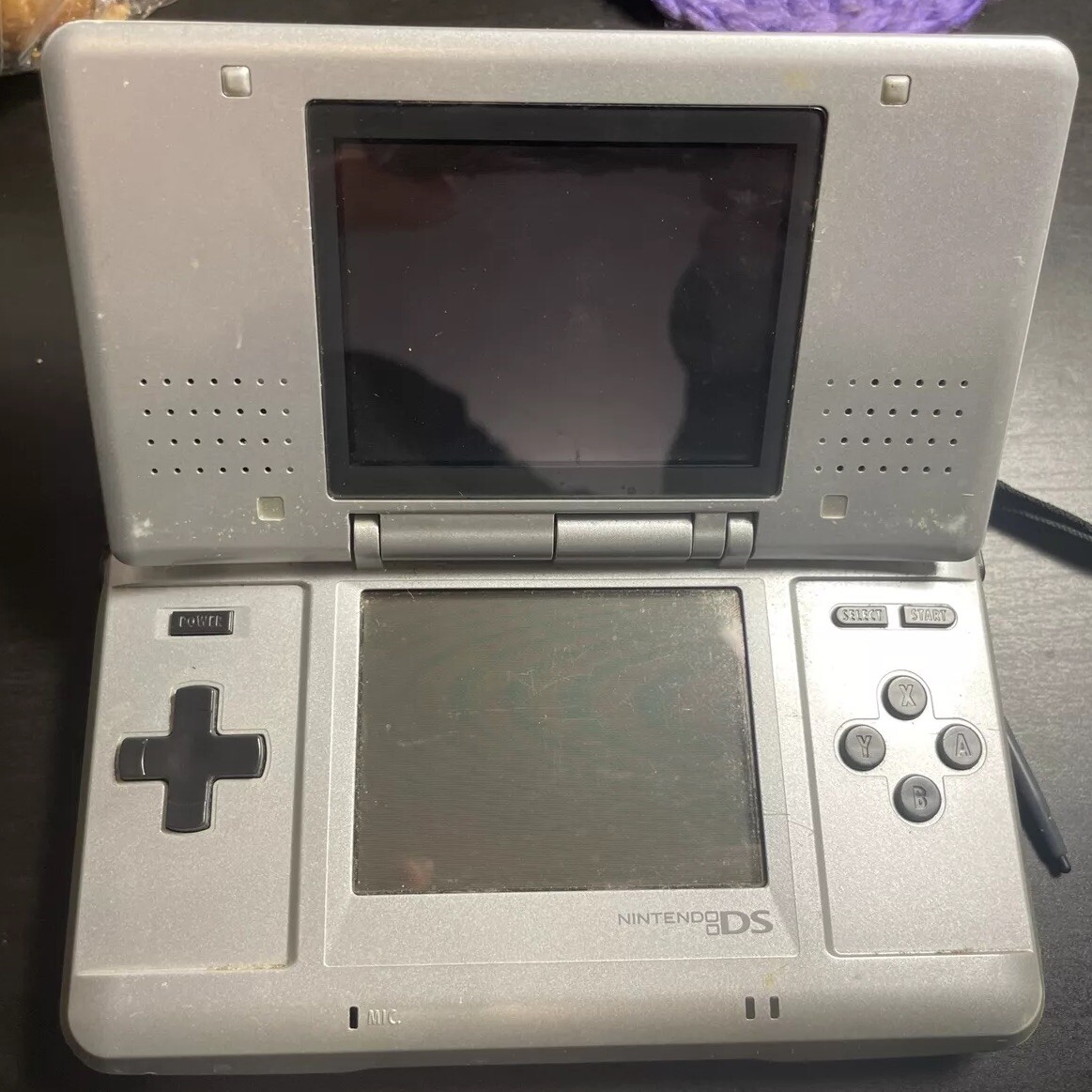 Silver Nintendo DS Handheld Video Game Works System NTR-001 Stylus Charger Cable