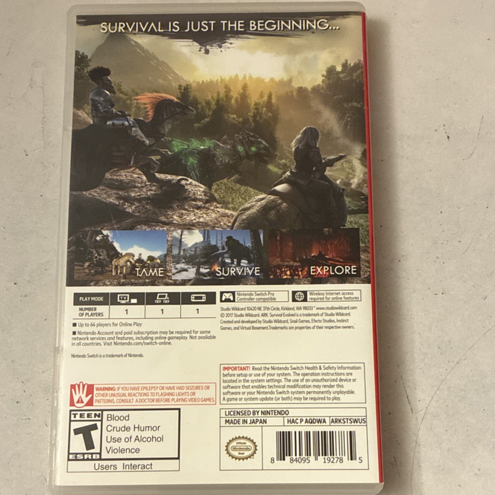 ARK: Survival Evolved Nintendo Switch, Studio Wildcard, Action & Adventure, Mul…