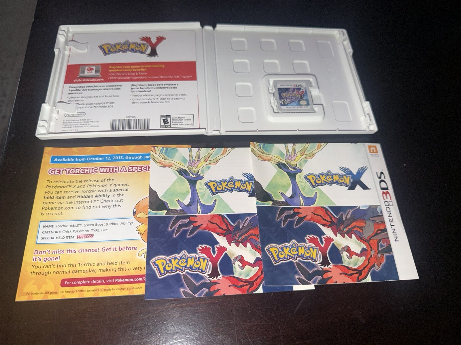 Pokemon Y (Nintendo 3DS, 2013) 100% CIB Complete w/ Cartridge,Manual, Inserts