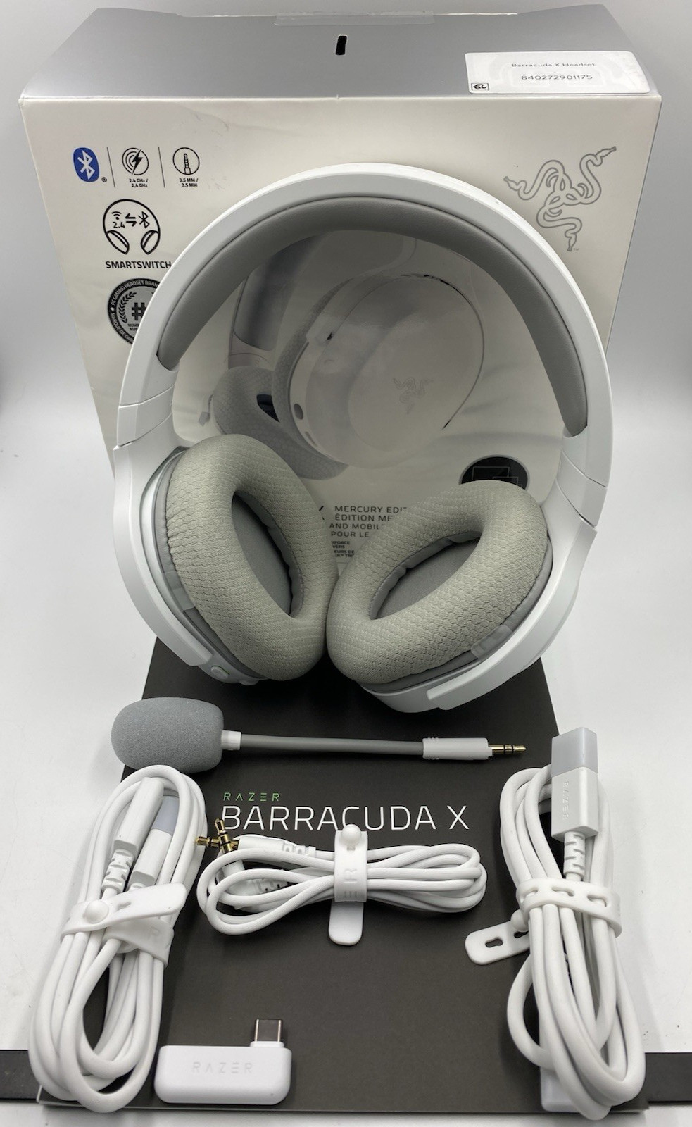 *New*Razer Barracuda X Wireless Bluetooth Headphones Mercury Edition RZ04-0443