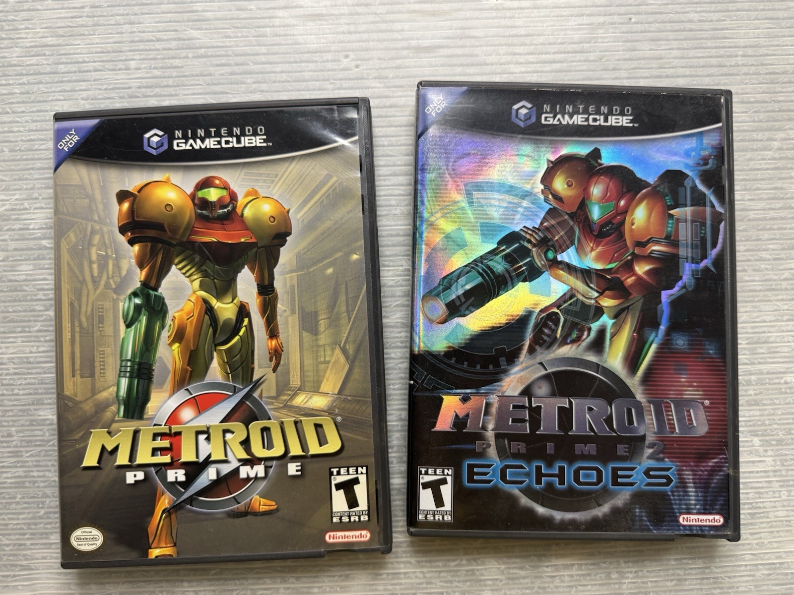 NINTENDO GAMECUBE CONSOLE DOL-001 Indigo power cord A/V cable METROID PRIME 1& 2