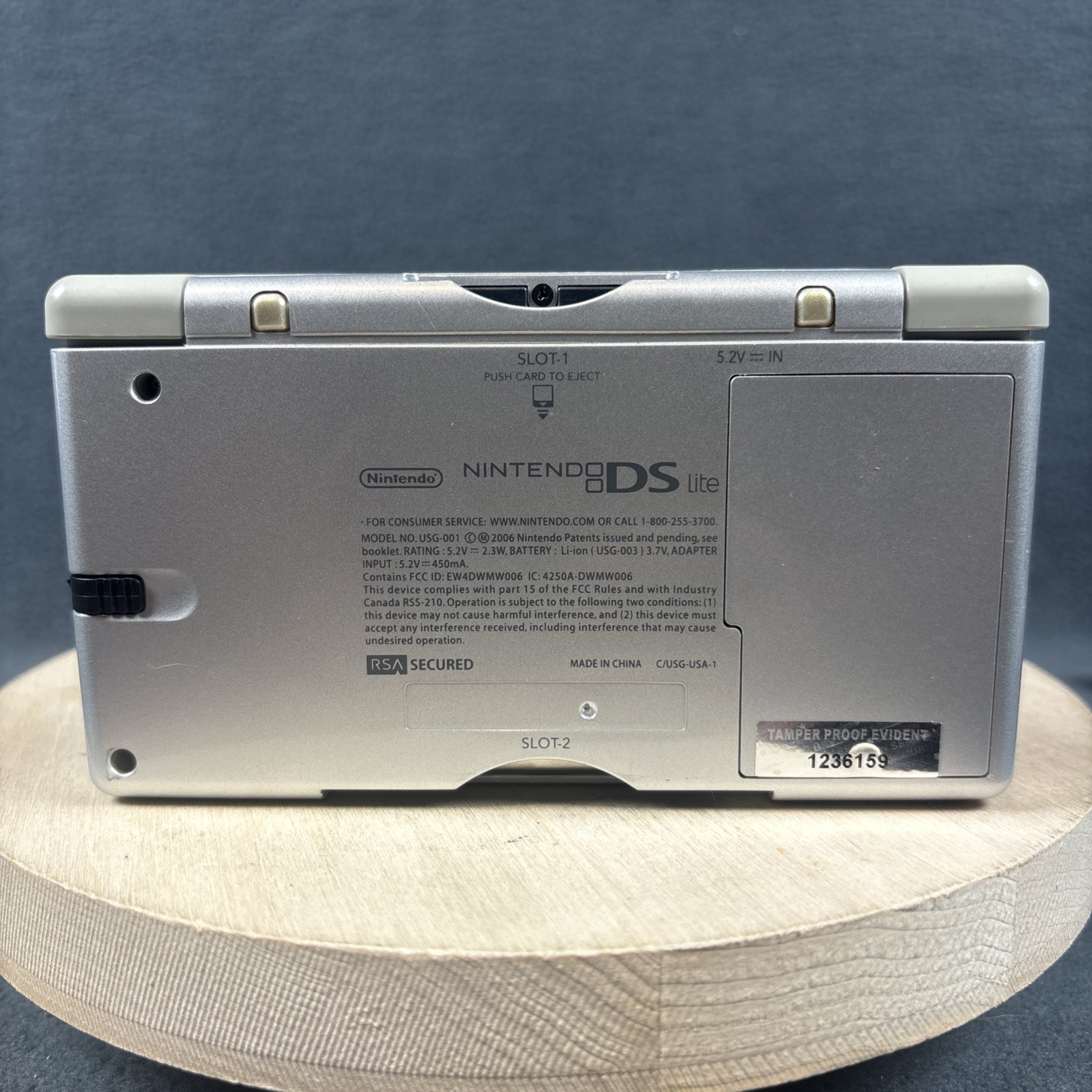 Nintendo DS Lite Silver Console USG-001 w/ Charger & Game – Working, with Defect