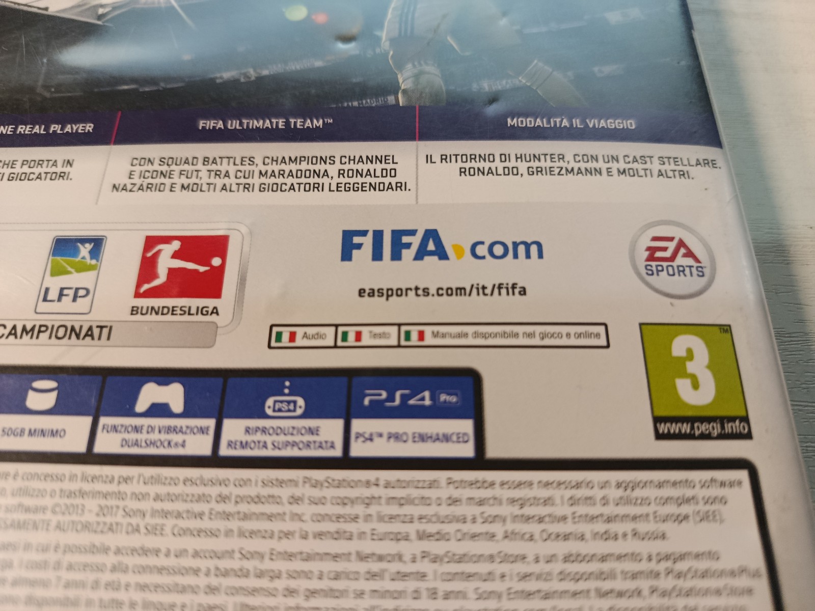 FIFA 18 EA Sports Game PS4 Italy Edition PAL Am