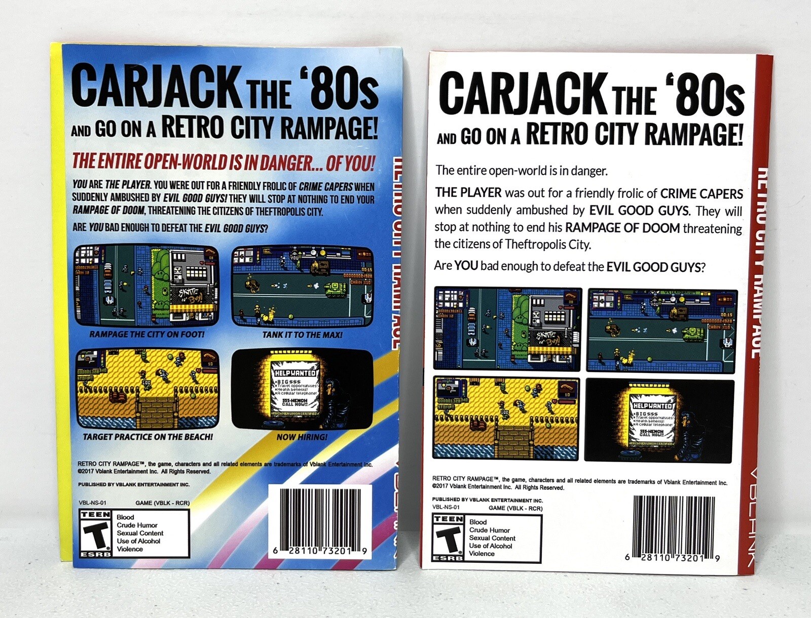 Nintendo Switch Retro City Rampage DX Collector’s Edition Cover Art Set of 2