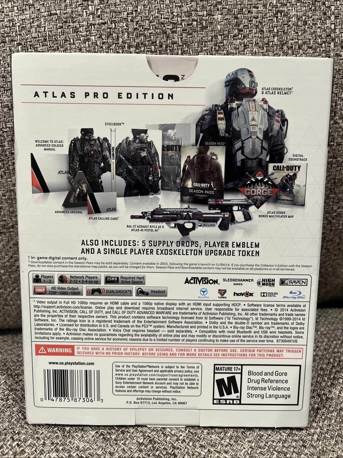 SONY PLAYSTATION 3 CALL OF DUTY: ADVANCED WARFARE ALTUS PRO EDITION *TESTED