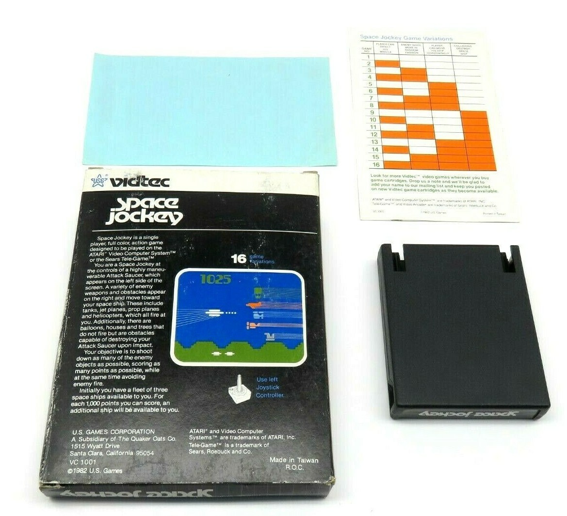 Space Jockey (Atari 2600, 1982) By Vidtec (Box, Cartridge & Manual) NTSC
