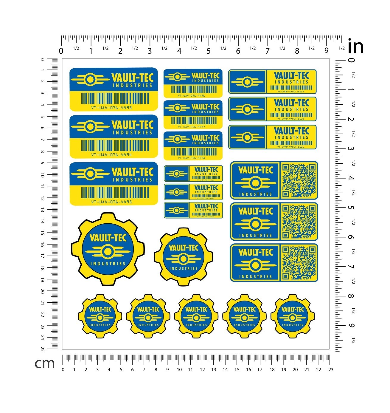 Vault-Tec Asset Tags Sticker Set – Fallout Inspired Decals Laptop Car Gaming