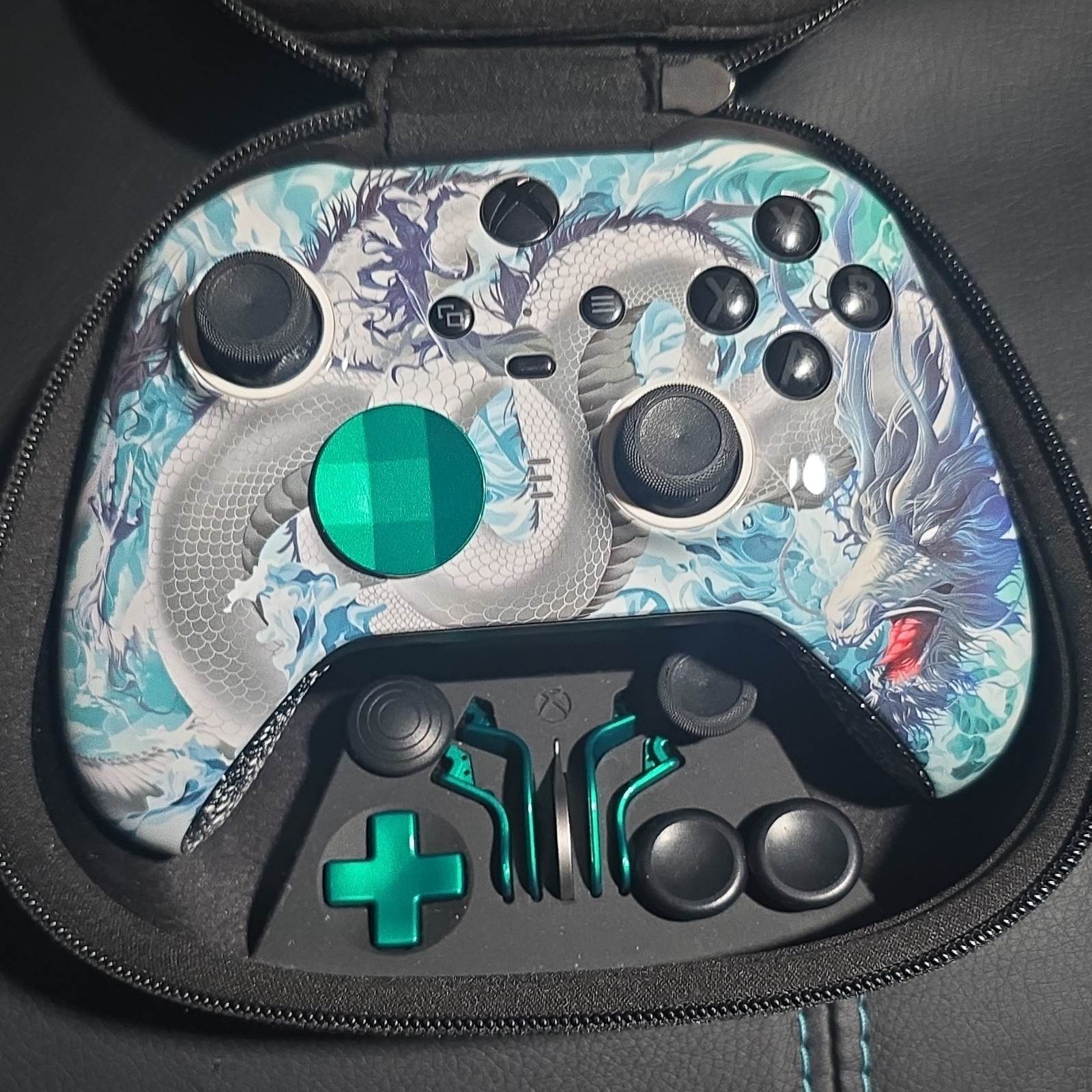 Microsoft Xbox Elite Series 2 Controller Custom Dragon Design, Case