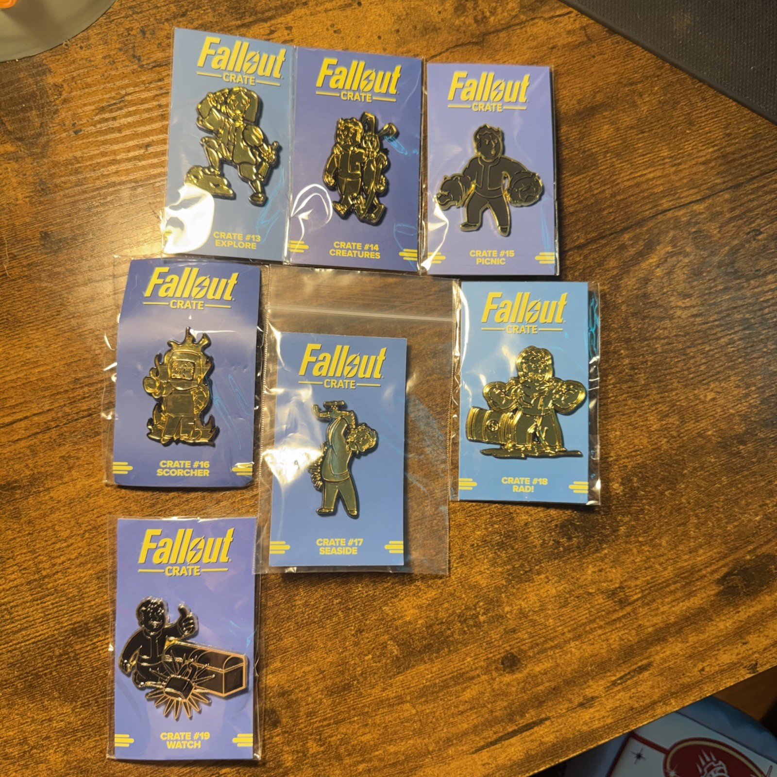 Fallout Loot Crate Pins 13-19 and Loot Crate Compass
