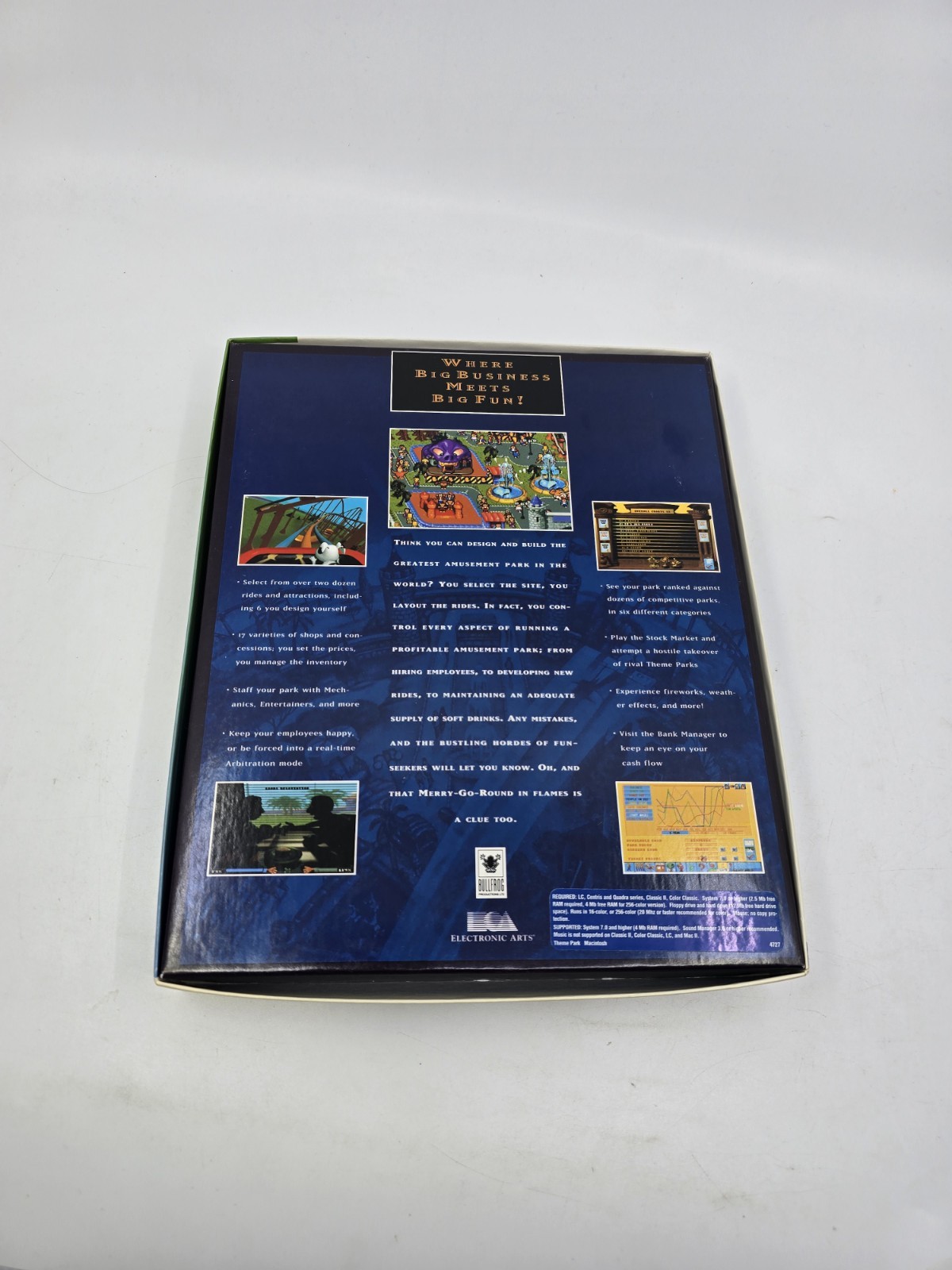 Theme Park Macintosh VTG 994 Electronic Arts Computer Game COMPLETE Discs