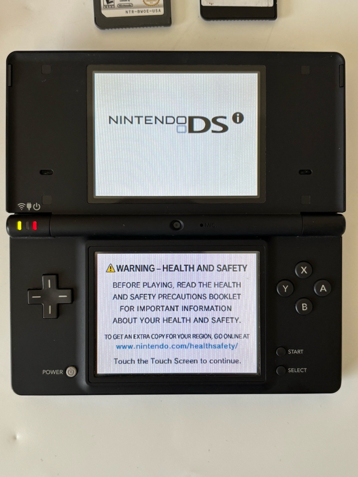 Nintendo DS Matte Black TWL-001 Handheld Video Game System And Game & Case