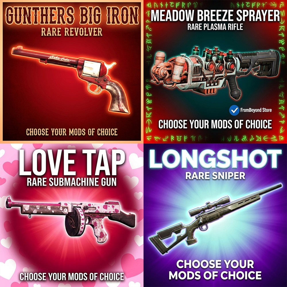 FALLOUT 76 [PC] ANY UNIQUE WEAPON YOU WANT + 4 LEGENDARY MODS