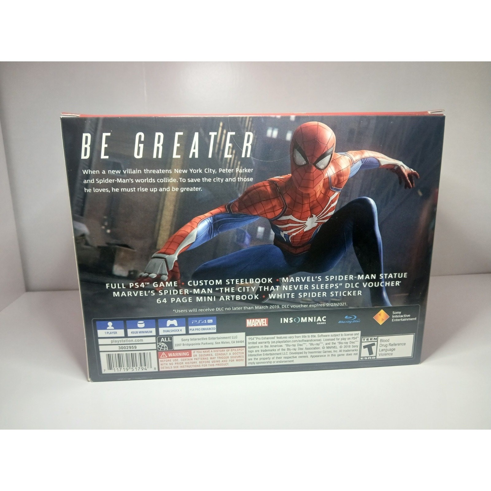 SONY PS4 SPIDERMAN COLLECTORS EDITION INSOMNIAC * GAME * ART BOOK * STATUE * ✅