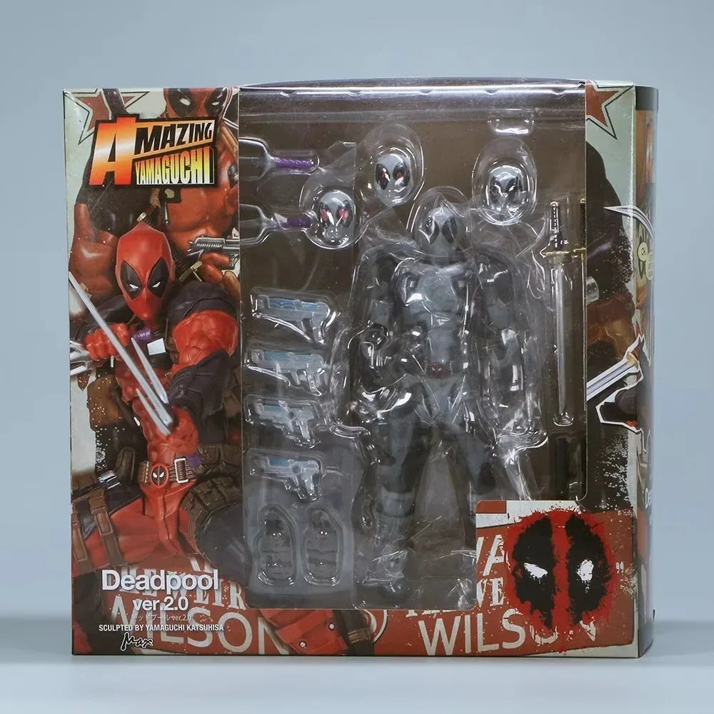 AMAZING YAMAGUCHI Deadpool 2.0 Grey Action Figure Movable KAIYODO Wade Toy Sets