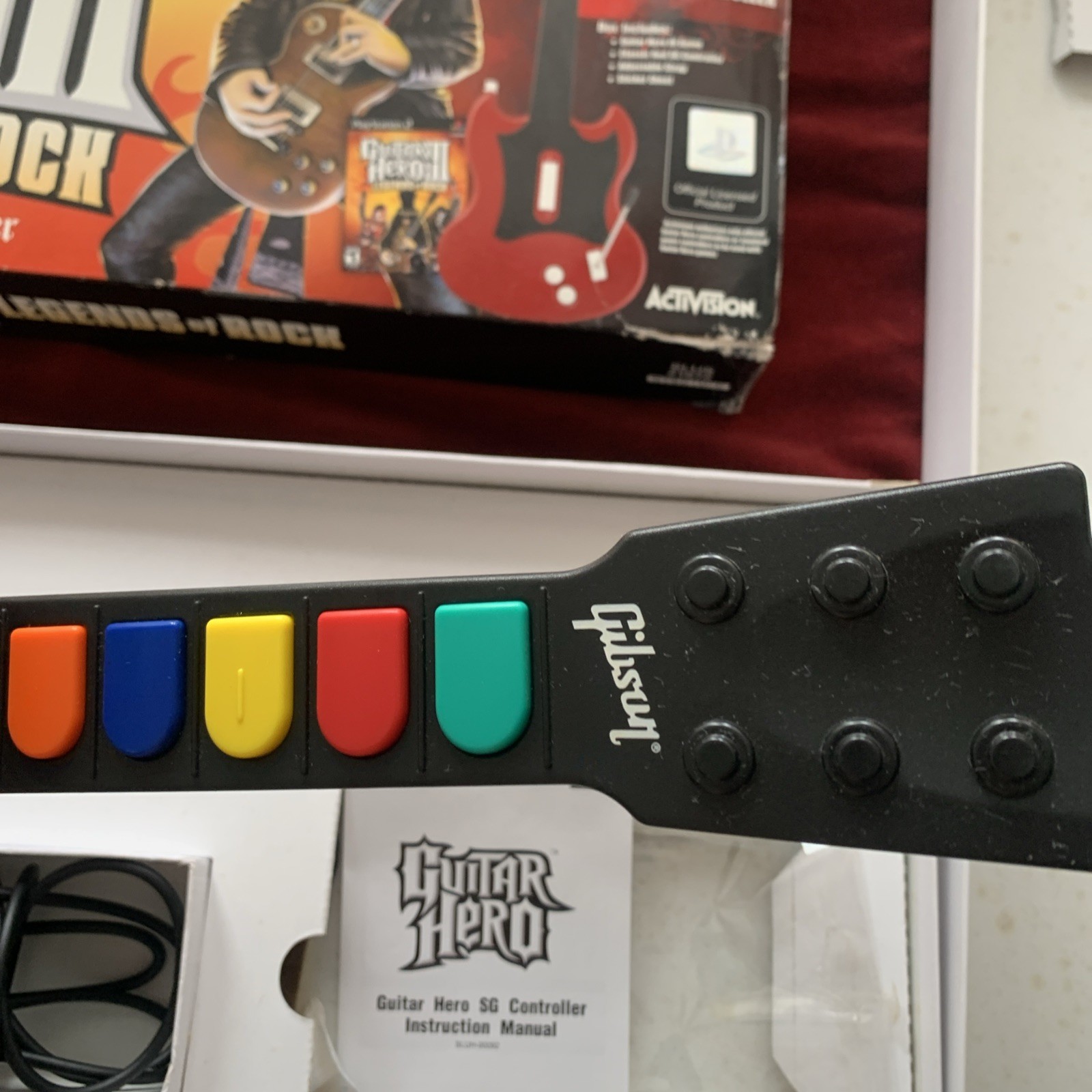 Guitar Hero RedOctane Gibson SG Wired Controller PS2 PlayStation 2 Tested Sony