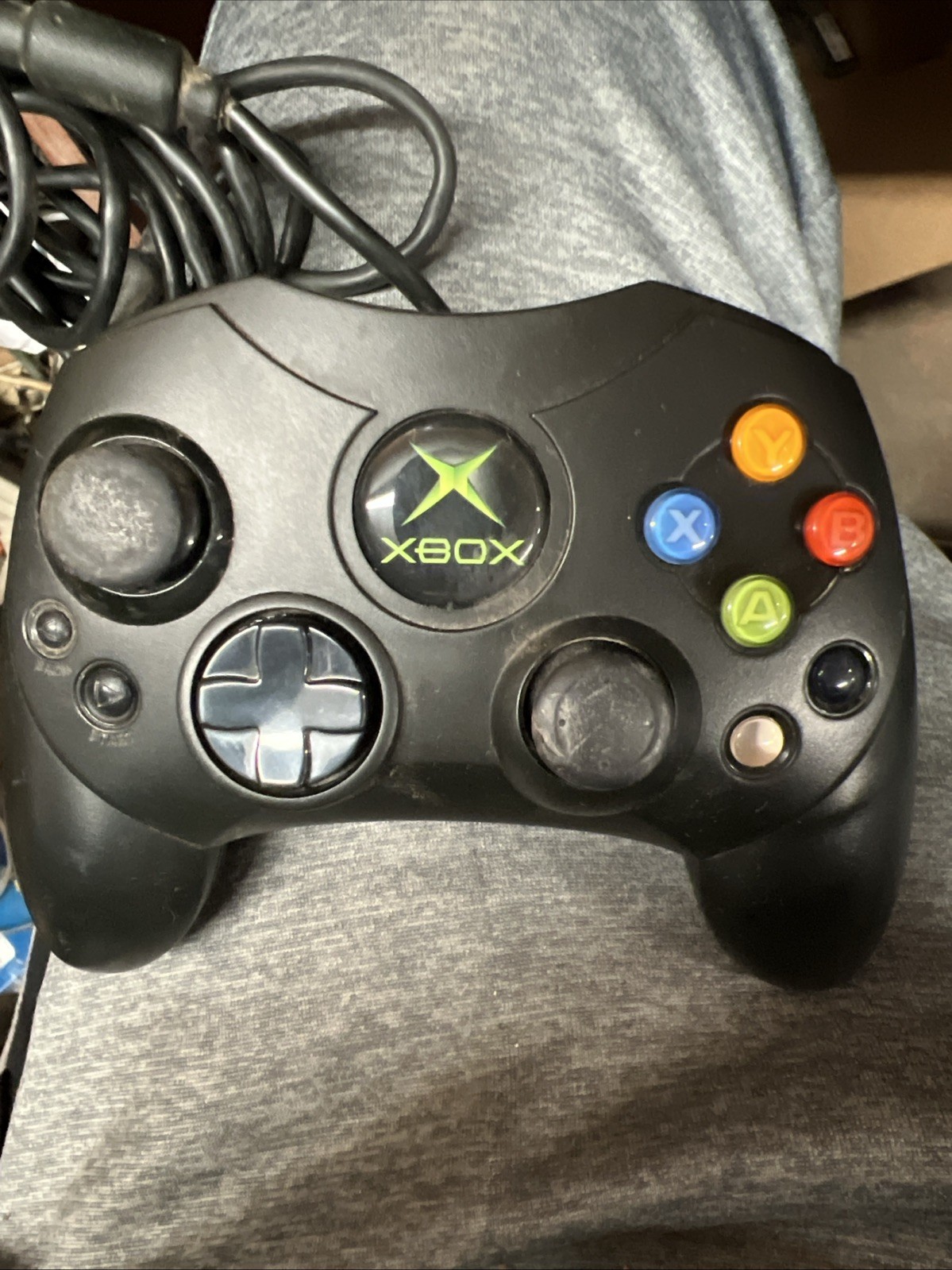 Xbox OEM S Type Black Controller NO Breakaway Cable