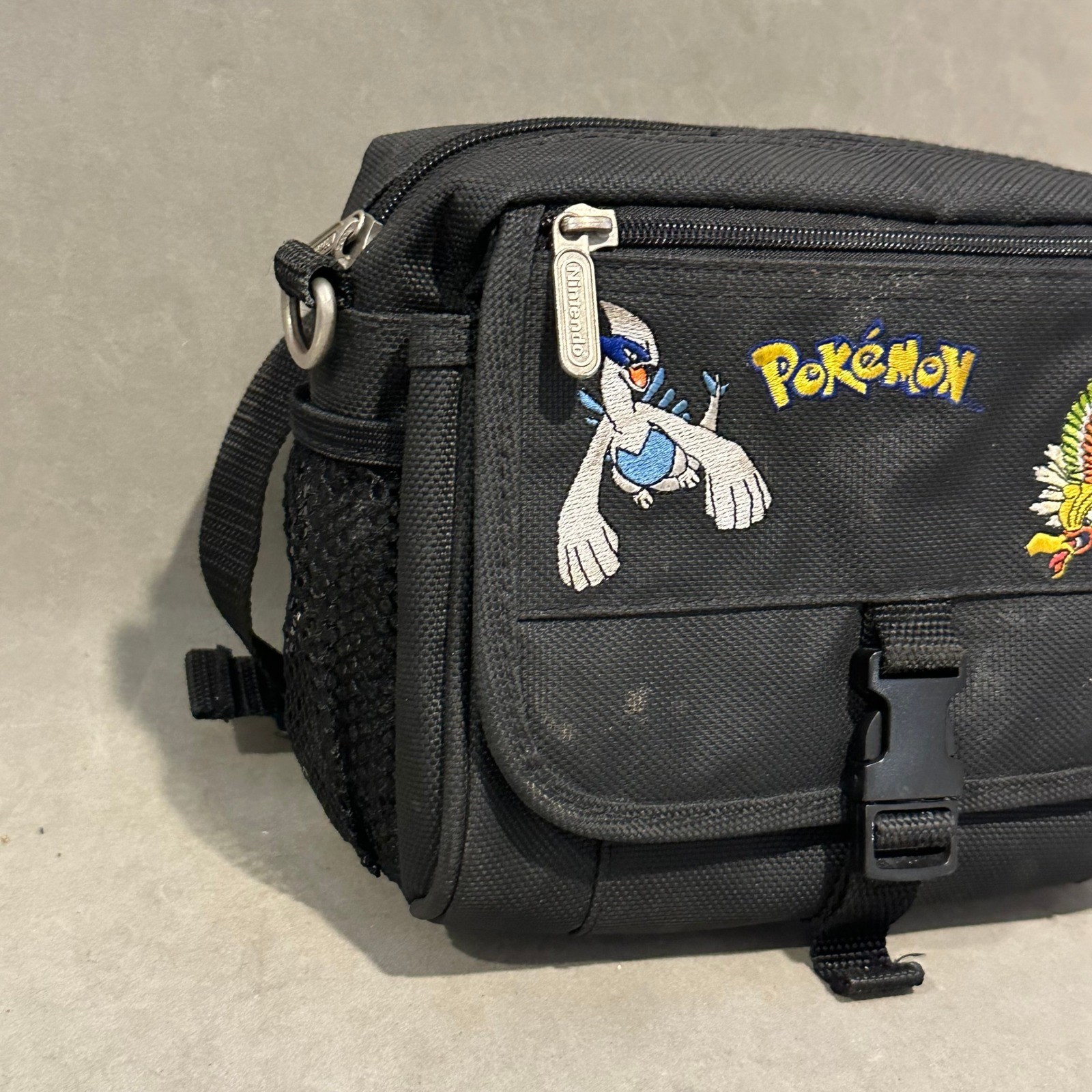 Vintage Nintendo Pokemon Lugia Ho-Oh Game Boy Color Bag Fanny Pack Black Canvas