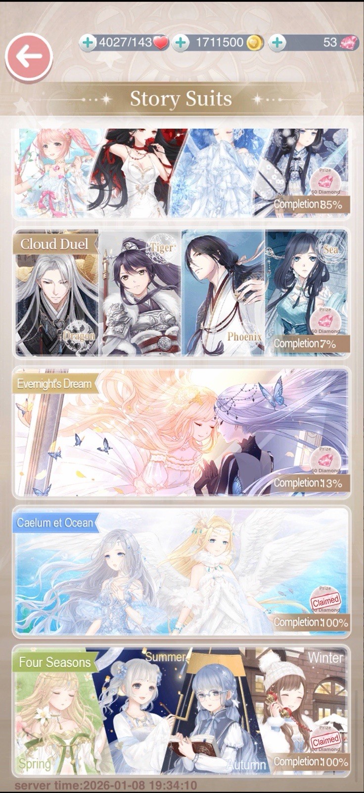 2018 Love Nikki Dress Up Queen Account V9 LVL 94 UNLOCKED 34% SUITS RARE