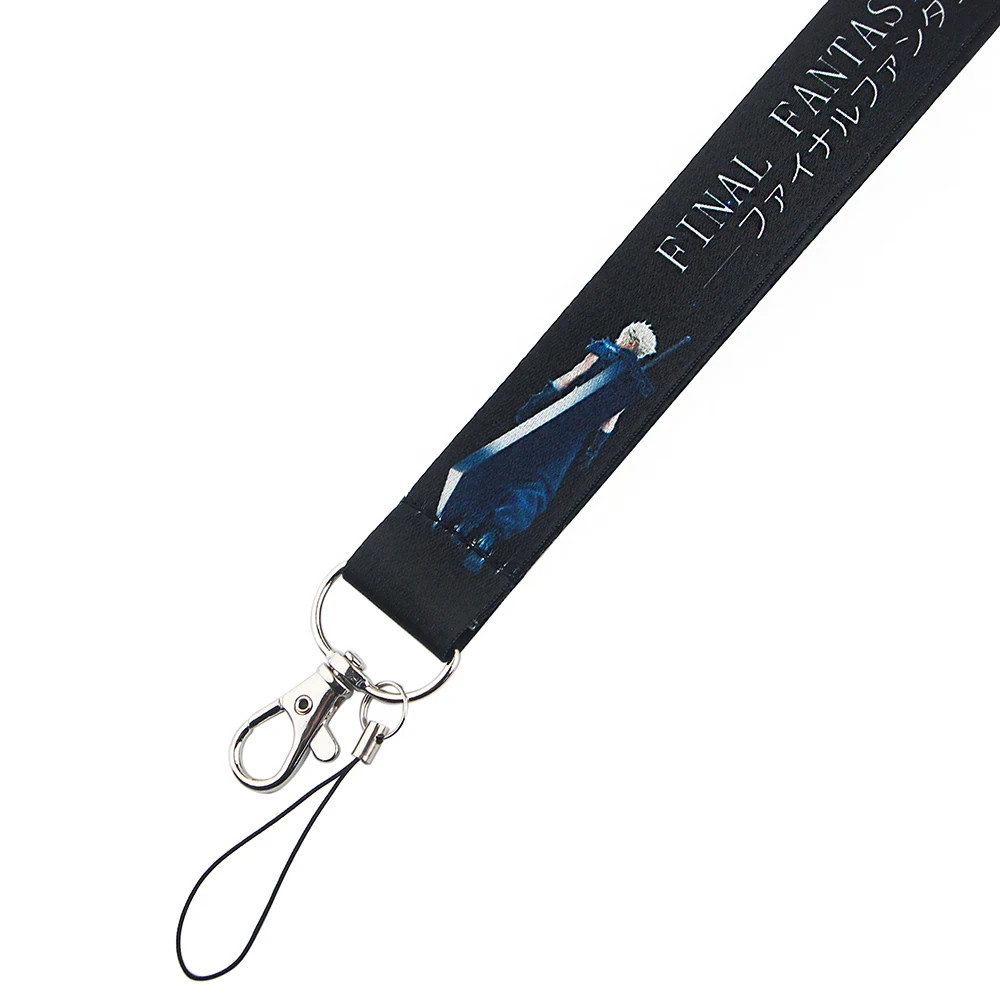 Final Fantasy VII Cloud Strife Lanyard – FF7 Anime Keychain Strap – Gamer Merch