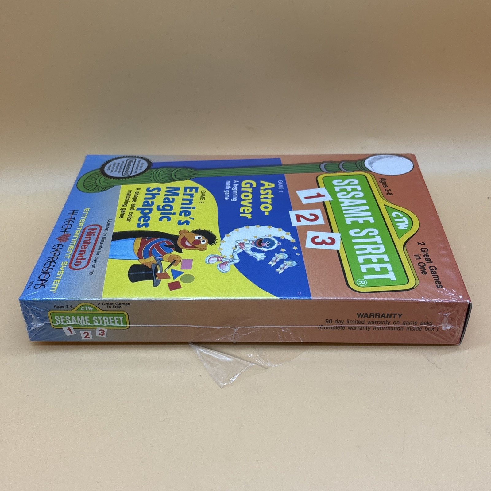 oval seal Sesame Street 123 complete in box nintendo nes game factory MINT