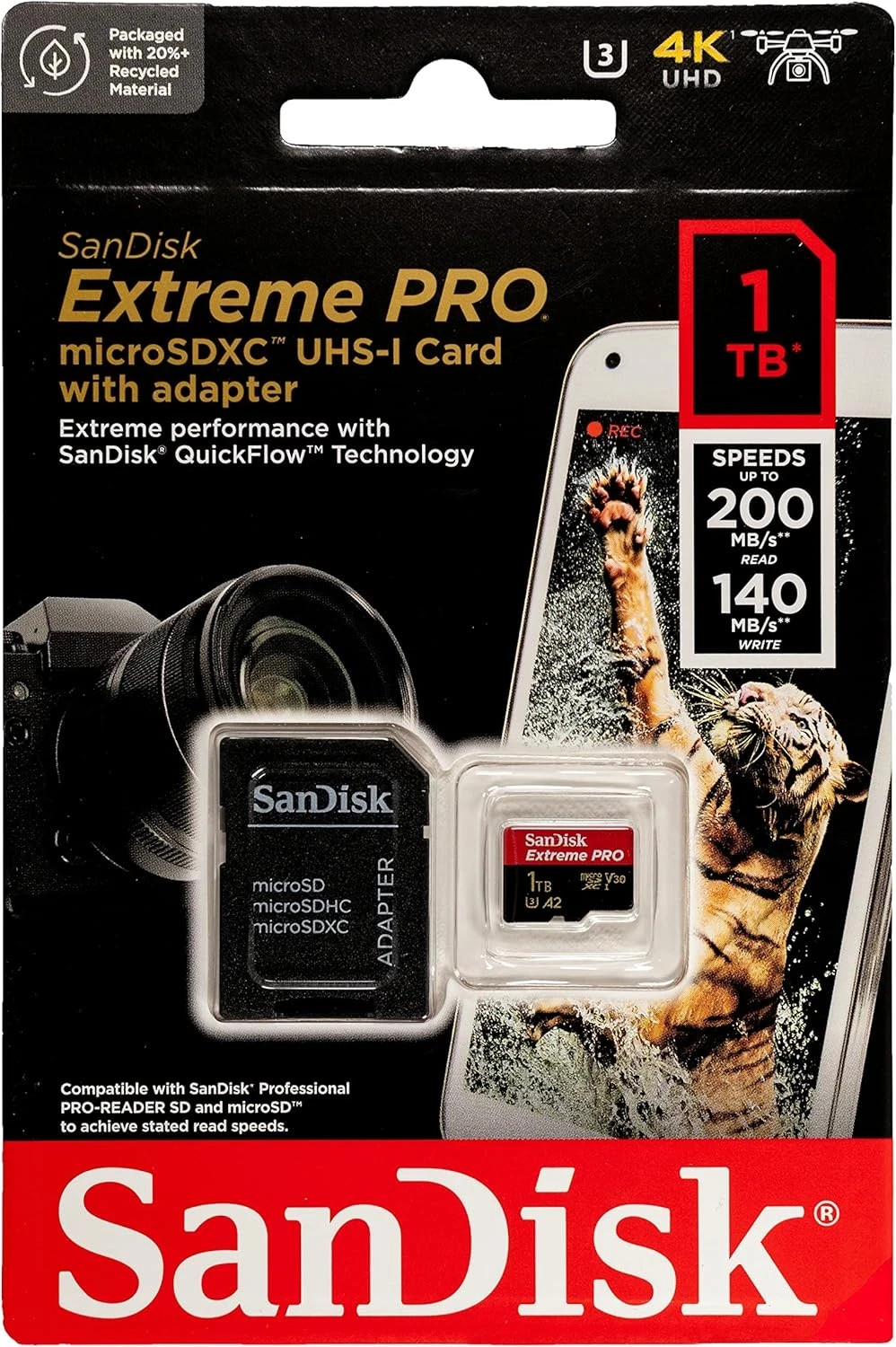 Sandisk 1TB Microsd Card Extreme Pro Compatible with Insta 360 X5, X4 and Ace Pr