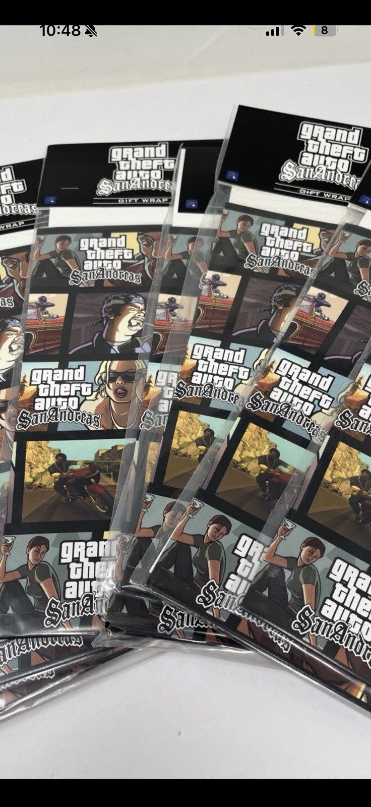 10 GTA Grand Theft Auto San Andreas Christmas / Birthday Gift Wrap Sealed