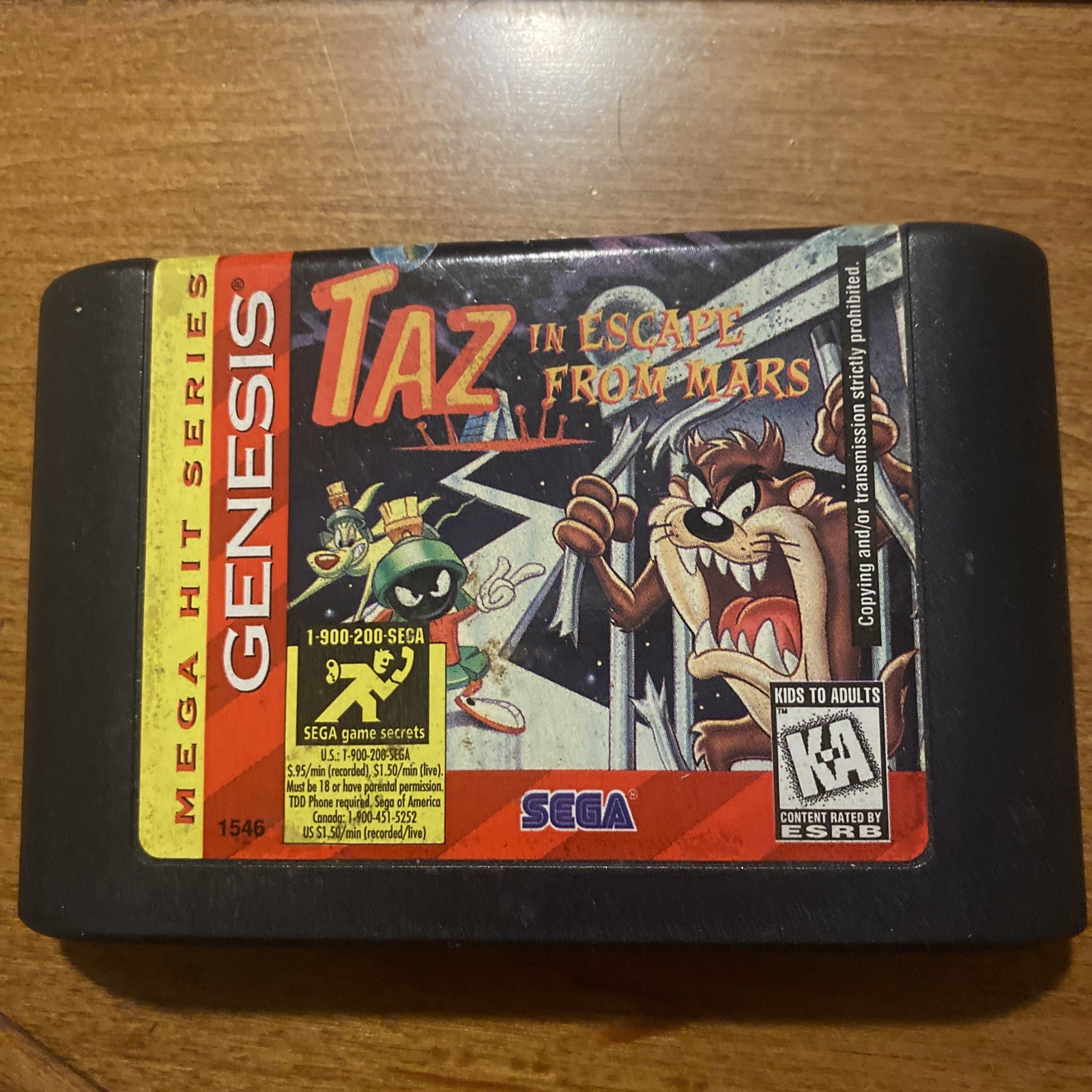 Taz In Escape From Mars SEGA Genesis Cartridge Only