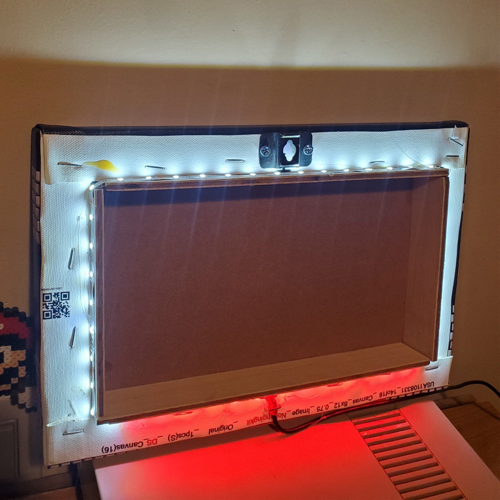 Mario vs Bowser backlit with LEDs custom wrapped canvas 8×12″ game room gift NES