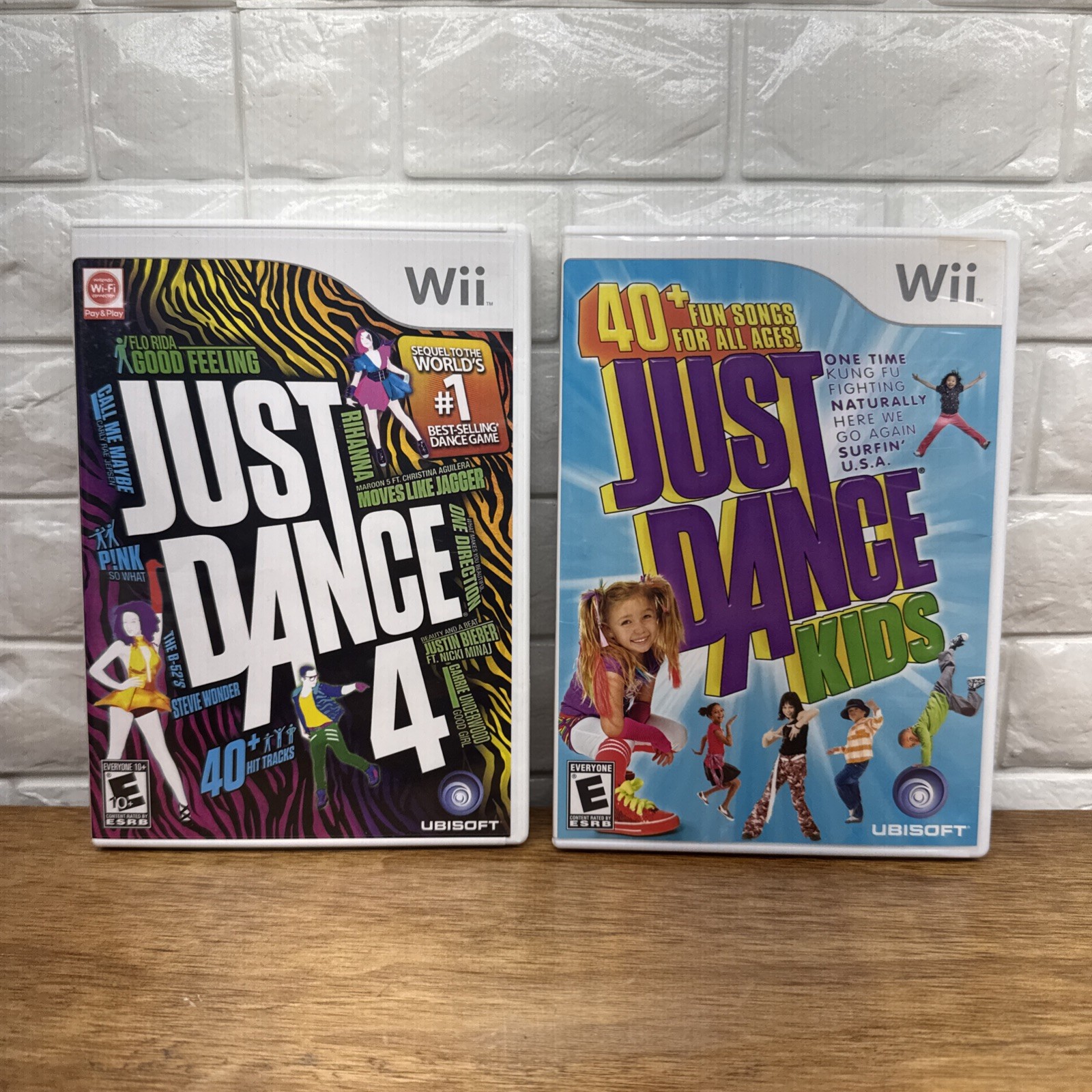 Just Dance 4 & Just Dance Kids Bundle (Nintendo Wii, 2012) CIB Tested Working
